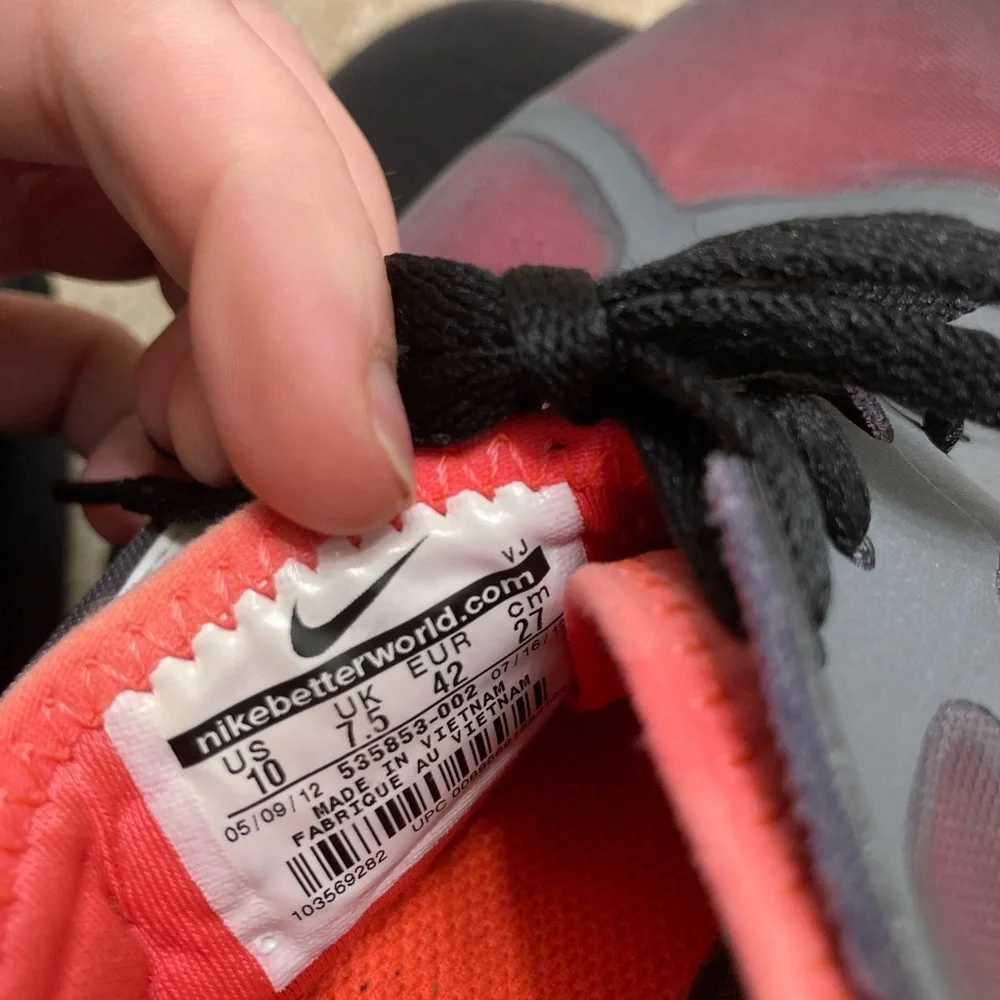 3/$20 Nike Fly Knit Lunarlon Running Shoes Sneakers, Women’s, Orange and Gray 10
